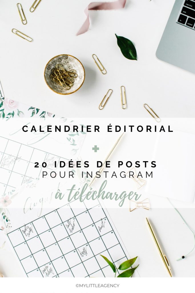 Calendrier editoriel 20 idées de post Instagram