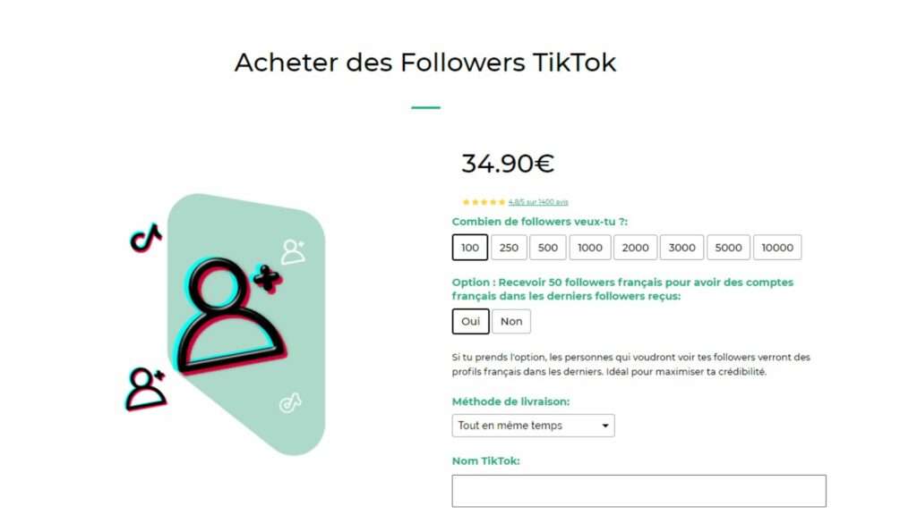 Tarifs achat de followers avec sos followers