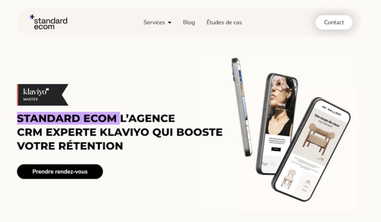 Page d’accueil de l’agence emailing Standard Ecom experte Klaviyo pour e-commerce